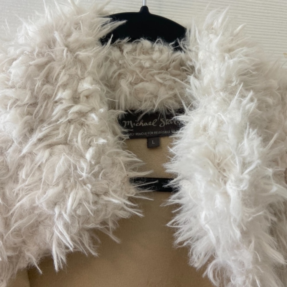 nwot michael stars reversible white teddy bear sherpa suede jacket - Picture 3 of 4